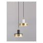 JS-GL-150 X 200 BK / WH - ANTIQUE BRASS & BLACK MARBLE & WHITE MARBLE METAL & ACRYLIC Marble Hanging Light