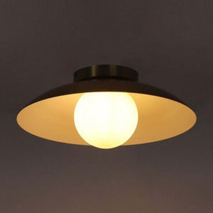 JS-GL-1522-C - Antique Brass & White Metal Led Ceiling Light