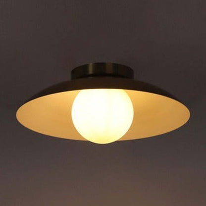 JS-GL-1522-C - Antique Brass & White Metal Led Ceiling Light