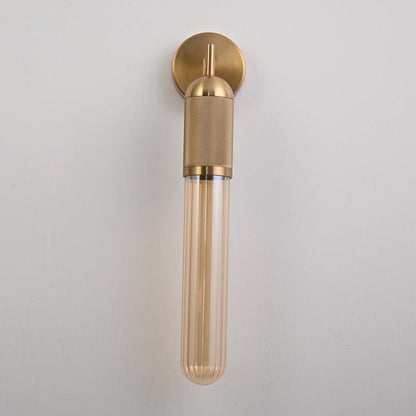 JS-GL-1535-1 - Antique Brass Metal & Glass Modern Wall Light
