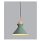JS-GL-16016-GR - GREEN & WHITE WOOD Metal Hanging Light