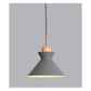 JS-GL-16016-GY - WHITE & GREY WOOD Metal Hanging Light
