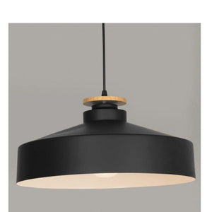 JS-GL-16019-400 - BLACK & WHITE WOOD Metal Hanging Light
