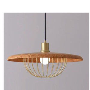JS-GL-16021-LW - LIGHTWOOD & MATT GOLD Metal Hanging Light