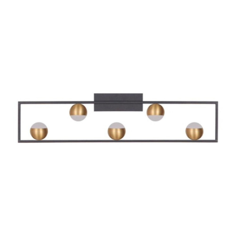JS-GL-1625-5 - BLACK & ANTIQUE BRASS METAL & ACRYLIC Luxury Wall Light