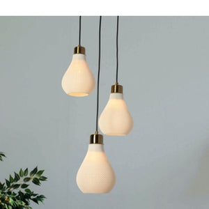 JS-GL-1651-3 - ANTIQUE BRASS METAL & PLA Modern Hanging Light