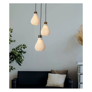 JS-GL-1651-3 - ANTIQUE BRASS METAL & PLA Modern Hanging Light