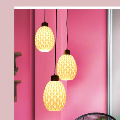 JS-GL-1652-3 - ANTIQUE BRASS METAL & PLA Modern Hanging Light