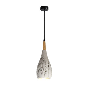 JS-GL-168 - Black Metal & Wood Concrete Hanging Light