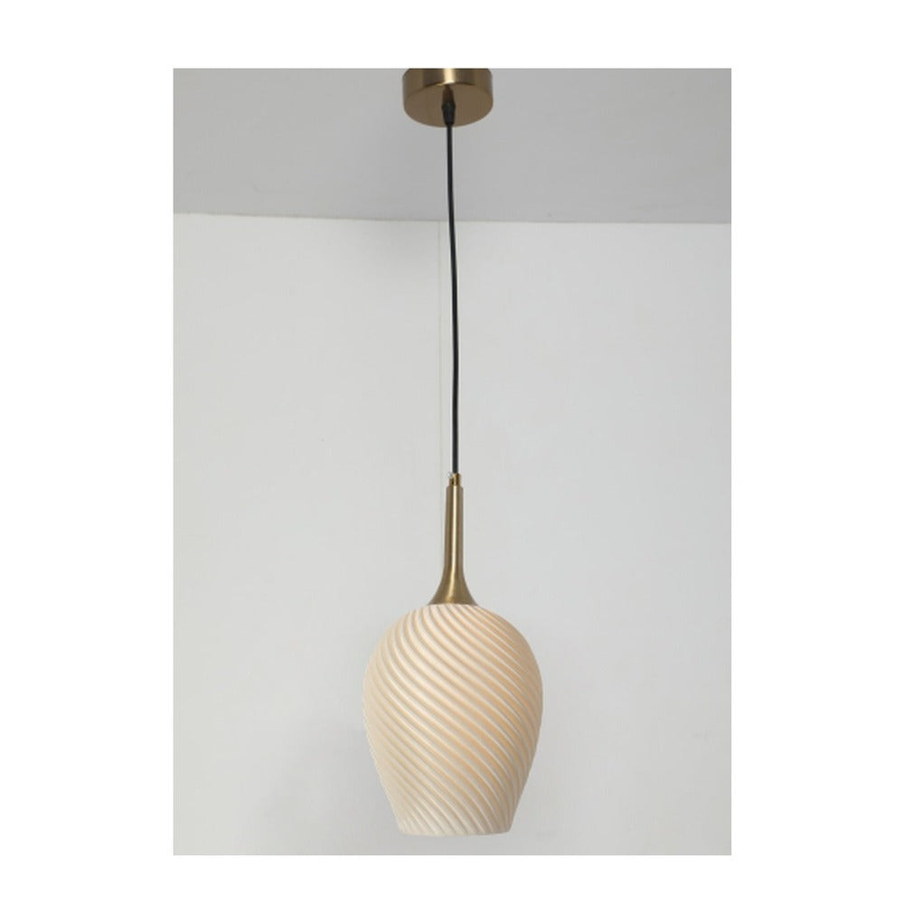 JS-GL-1750-1 - ANTIQUE BRASS METAL & PLA Modern Hanging Light