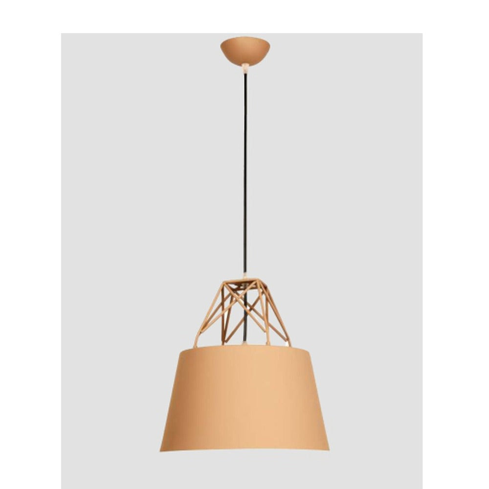 JS-GL-18006 - BEIGE & WHITE Metal Hanging Light