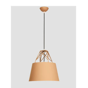 JS-GL-18006 - BEIGE & WHITE Metal Hanging Light