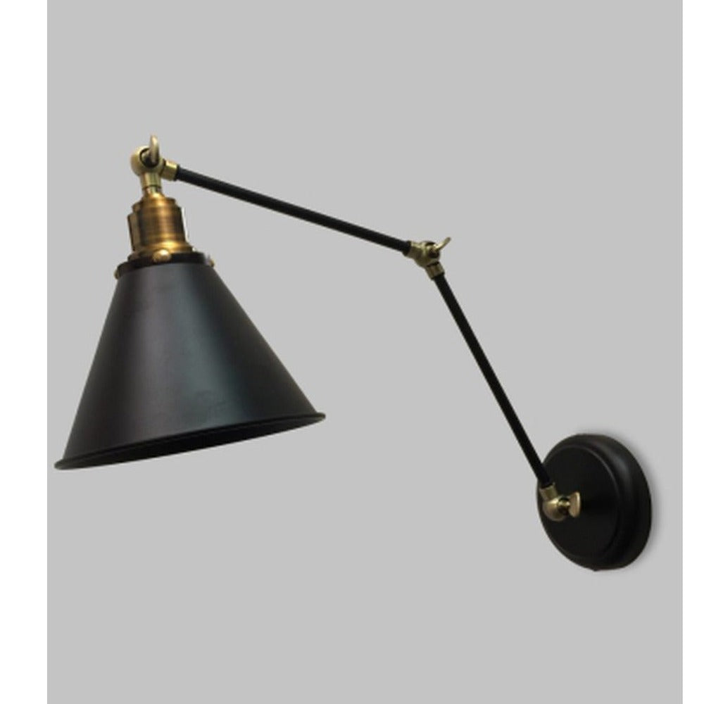 JS-GL-1813-1 - ANTIQUE BRASS & BLACK Metal Hanging Light