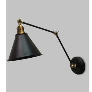 JS-GL-1813-1 - ANTIQUE BRASS & BLACK Metal Hanging Light