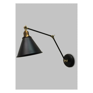 JS-GL-1813-1 - ANTIQUE BRASS & BLACK Metal Hanging Light