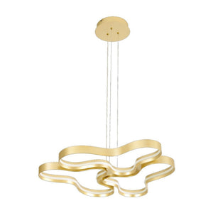 JS-GL-18894-3 - Matt Gold Metal & Silicone Led Chandelier
