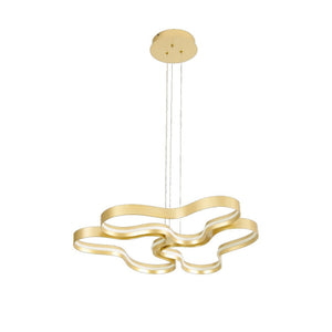 JS-GL-18894-3 - Matt Gold Metal & Silicone Led Chandelier