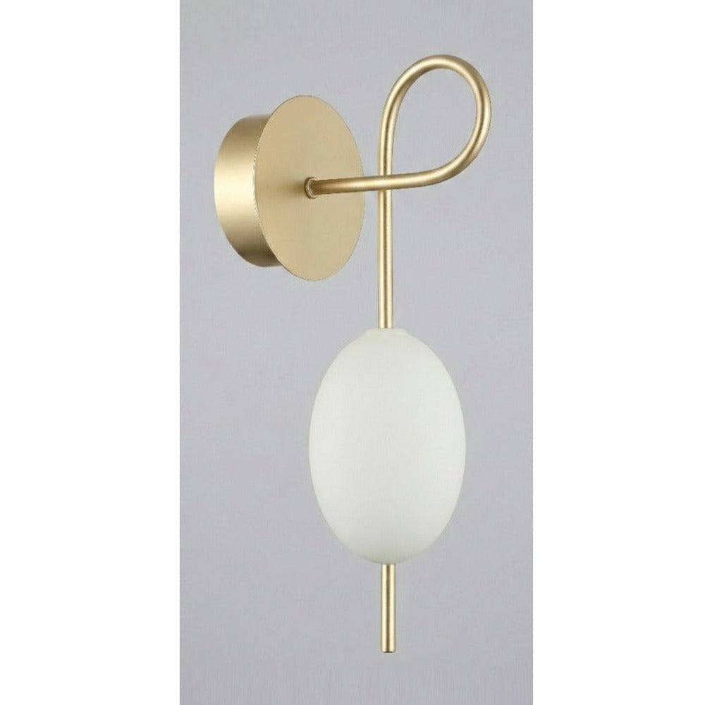 JS-GL-18978-1W - Matt Gold Metal & Glass Modern Wall Light