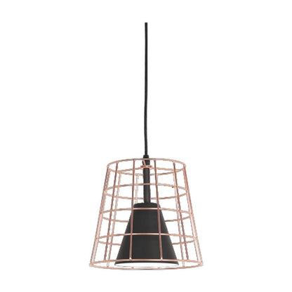 JS-GL-19070-1COP - BLACK & COPPER & WHITE Metal Hanging Light