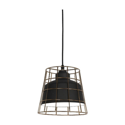 JS-GL-19071-1GD - BLACK & GOLD & WHITE Metal Hanging Light