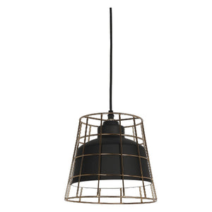 JS-GL-19071-1GD - BLACK & GOLD & WHITE Metal Hanging Light