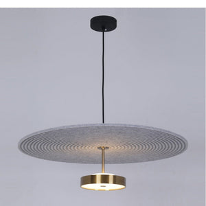 JS-GL-1923-H 600 - Antique Brass & Black Metal & Acrylic & Acoustic Modern Hanging Light