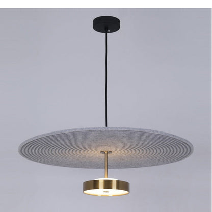 JS-GL-1923-H 600 - Antique Brass & Black Metal & Acrylic & Acoustic Modern Hanging Light