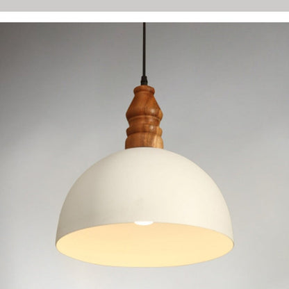 JS-GL-1933-1 - WHITE WOOD Metal Hanging Light