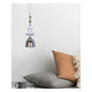 JS-GL-1994-610-AB - Antique Brass & White Metal Glass Hanging Light
