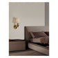 JS-GL-2001-1 - Antique Brass Metal & Fabric Shade Modern Wall Light