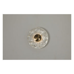 JS-GL-2003-L - Antique Brass Metal & Shell Modern Wall Light