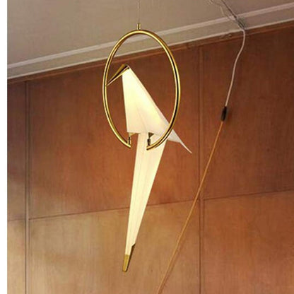 JS-GL-2005-1C, 2D - French Gold Metal & Acrylic Artistic Hanging Light