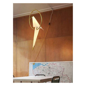 JS-GL-2005-1C, 2D - French Gold Metal & Acrylic Artistic Hanging Light