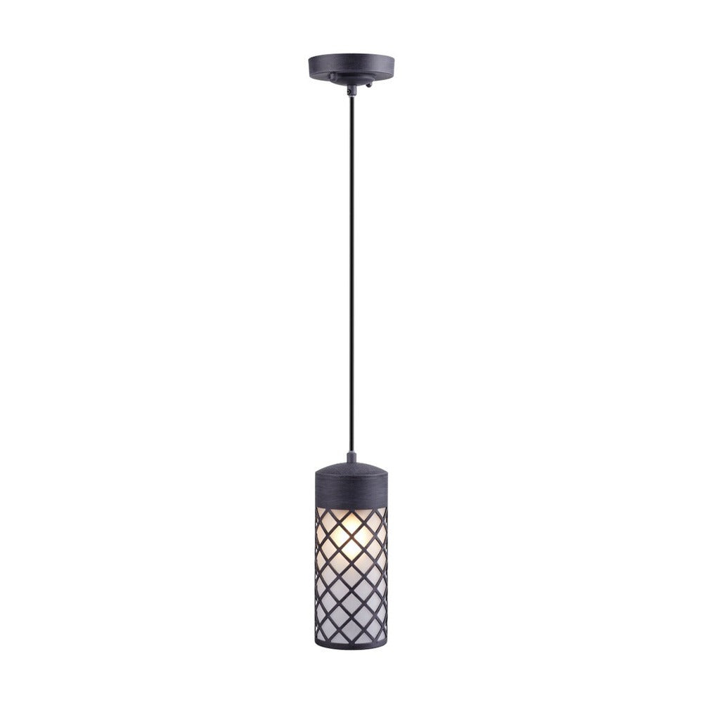 JS-GL-2006C-2 - Rustic Grey Glass Metal Hanging Light