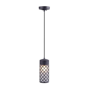 JS-GL-2006C-2 - Rustic Grey Glass Metal Hanging Light