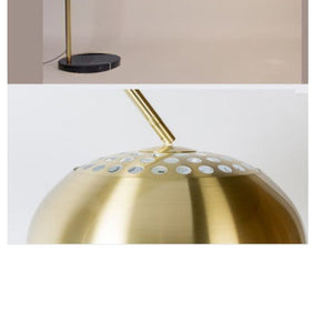 JS-GL-2008-FL - ANTIQUE BRASS & WHITE METAL & MARBLE Led Floor Lamp