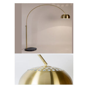 JS-GL-2008-FL - ANTIQUE BRASS & WHITE METAL & MARBLE Led Floor Lamp