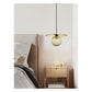 JS-GL-200836-1AM - Antique Brass Metal & Amber Glass Hanging Light
