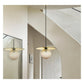 JS-GL-200836- 1AM, SM - GOLD & BLACK METAL & AMBER, SMOKE GLASS Hanging Light