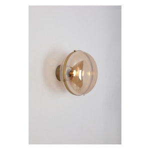 JS-GL-201235-W - Antique Brass Metal & Glass Modern Wall Light