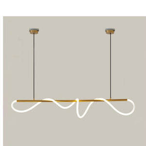 JS-GL-2013L-1500 - ANTIQUE BRASS METAL & SILICON Rectangular Hanging Light