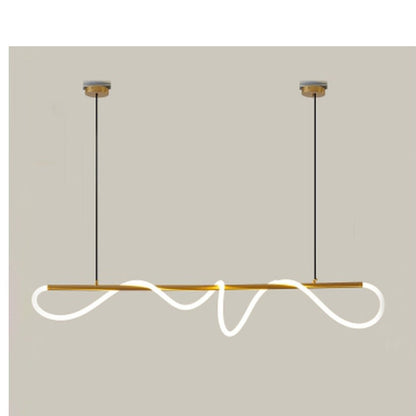 JS-GL-2013L-1500 - ANTIQUE BRASS METAL & SILICON Rectangular Hanging Light