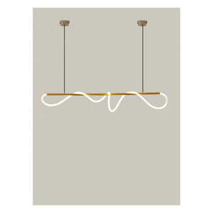JS-GL-2013L-1500 - ANTIQUE BRASS METAL & SILICON Rectangular Hanging Light
