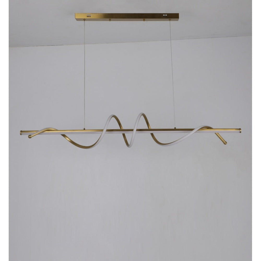 JS-GL-2014-L1200 - Antique Brass Metal & Acrylic Led Hanging Light