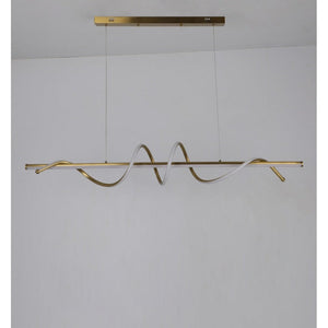 JS-GL-2014-L1200 - Antique Brass Metal & Acrylic Led Hanging Light