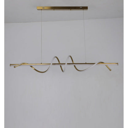 JS-GL-2014-L1200 - Antique Brass Metal & Acrylic Led Hanging Light