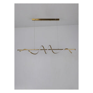 JS-GL-2014-L1200 - Antique Brass Metal & Acrylic Led Hanging Light