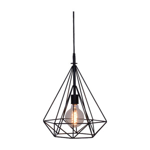 JS-GL-2017-1BK - BLACK FABRIC Metal Hanging Light