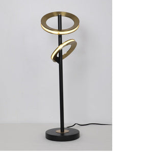 JS-GL-2022-2AB - Antique Brass & Black Metal & Acrylic Modern Table Lamp