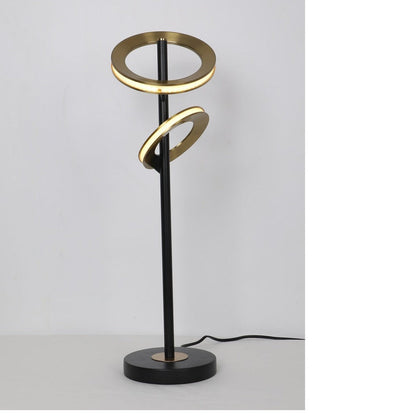 JS-GL-2022-2AB - Antique Brass & Black Metal & Acrylic Modern Table Lamp